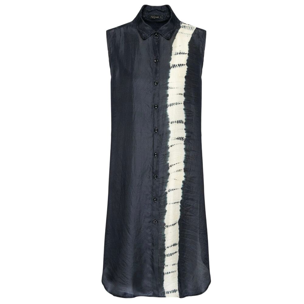 Mes Demoiselles Paris Chemise Linal Black and White Long Silk Shirt Size 1 Small